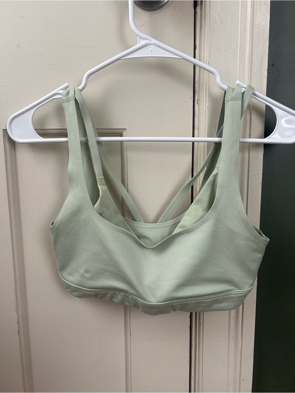 Green double layer sports bra